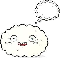 happy cartoon cloud with thought bubble vector