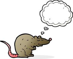 cartoon rat with thought bubble vector