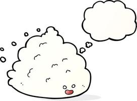 cartoon cloud character with thought bubble vector