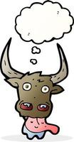 cartoon cow face with thought bubble vector