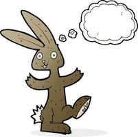 cartoon rabbit with thought bubble vector