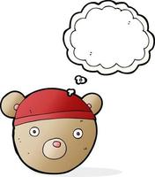 cartoon teddy bear hat with thought bubble vector