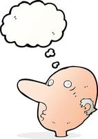 cartoon balding man with thought bubble vector