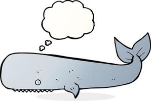 cartoon whale with thought bubble vector