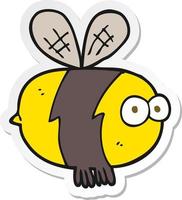 sticker of a cartoon bee vector