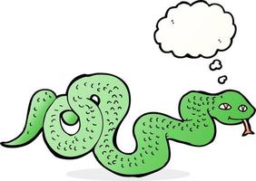 cartoon snake with thought bubble vector