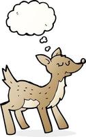 cute cartoon deer with thought bubble vector