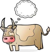 cartoon bull with thought bubble vector