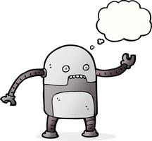 funny cartoon robot with thought bubble vector