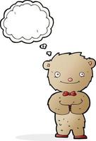 cartoon teddy bear with thought bubble vector