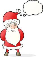 cartoon santa claus with thought bubble vector