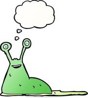 cartoon slug with thought bubble vector