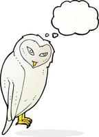 cartoon owl with thought bubble vector