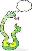 cartoon snake with thought bubble vector