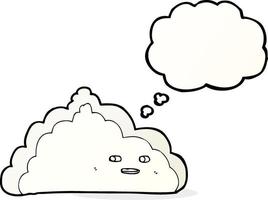 cartoon cloud with thought bubble vector