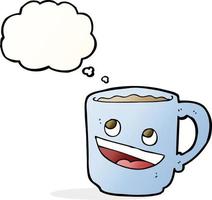 cartoon coffee mug with thought bubble vector