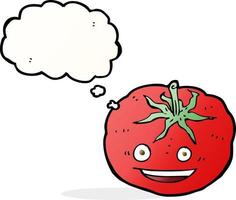 cartoon tomato with thought bubble vector