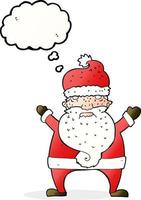 cartoon ugly santa claus with thought bubble vector