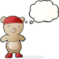 cartoon teddy bear with thought bubble vector