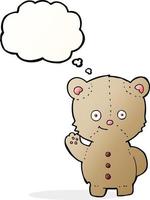 cartoon teddy bear with thought bubble vector