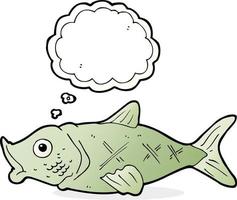 cartoon fish with thought bubble vector