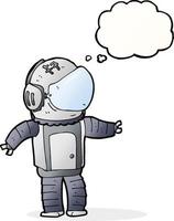 cartoon astronaut with thought bubble vector