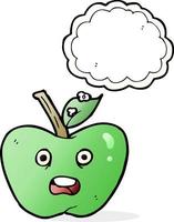 cartoon apple with thought bubble vector