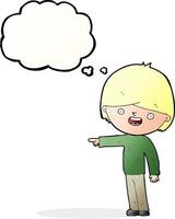 cartoon man pointing with thought bubble vector