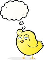 cartoon bird with thought bubble vector