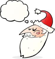 cartoon santa face with thought bubble vector
