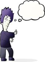 cartoon vampire with thought bubble vector