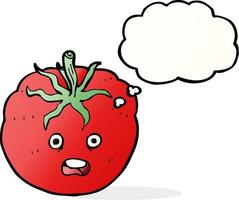 cartoon tomato with thought bubble vector