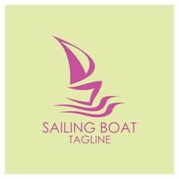 Sailing boat, Daily cruises, sea travel, vector logo-icon