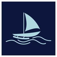 Sailing boat, Daily cruises, sea travel, vector logo-icon