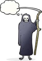 death cartoon with thought bubble vector