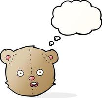 cartoon teddy bear head with thought bubble vector