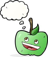 manzana de dibujos animados con burbuja de pensamiento vector