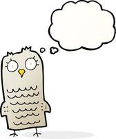 cartoon owl with thought bubble vector