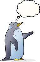 pingüino de dibujos animados con burbuja de pensamiento vector