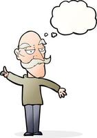 cartoon old man telling story with thought bubble vector