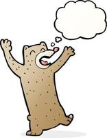 cartoon bear with thought bubble vector