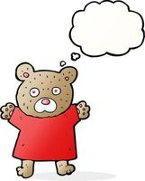 cartoon cute teddy bear with thought bubble vector