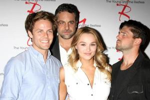 LOS ANGELES, AUG 15 - Lachlan Buchanan, Chris McKenna, Hunter King, Robert Adamson at the The Young and The Restless Fan Club Event at the Universal Sheraton Hotel on August 15, 2015 in Universal City, CA photo