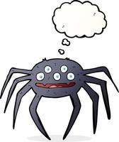 cartoon halloween spider with thought bubble vector