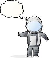cartoon astronaut with thought bubble vector