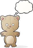 cartoon teddy bear with thought bubble vector