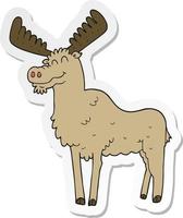 sticker of a cartoon moose vector