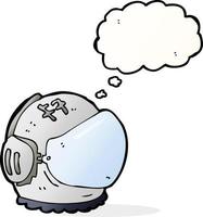 casco de astronauta de dibujos animados con burbuja de pensamiento vector