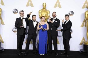 LOS ANGELES, FEB 28 - Mark Williams Ardington, Paul Norris, Sara Bennett, Andrew Whitehurst, Andy Serkis at the 88th Annual Academy Awards, Press Room at the Dolby Theater on February 28, 2016 in Los Angeles, CA photo