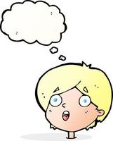 cartoon amazed expression with thought bubble vector